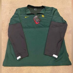 Green Baylor Bears Nike Zip pull over Dri-Fit Men’s Size Large NWT